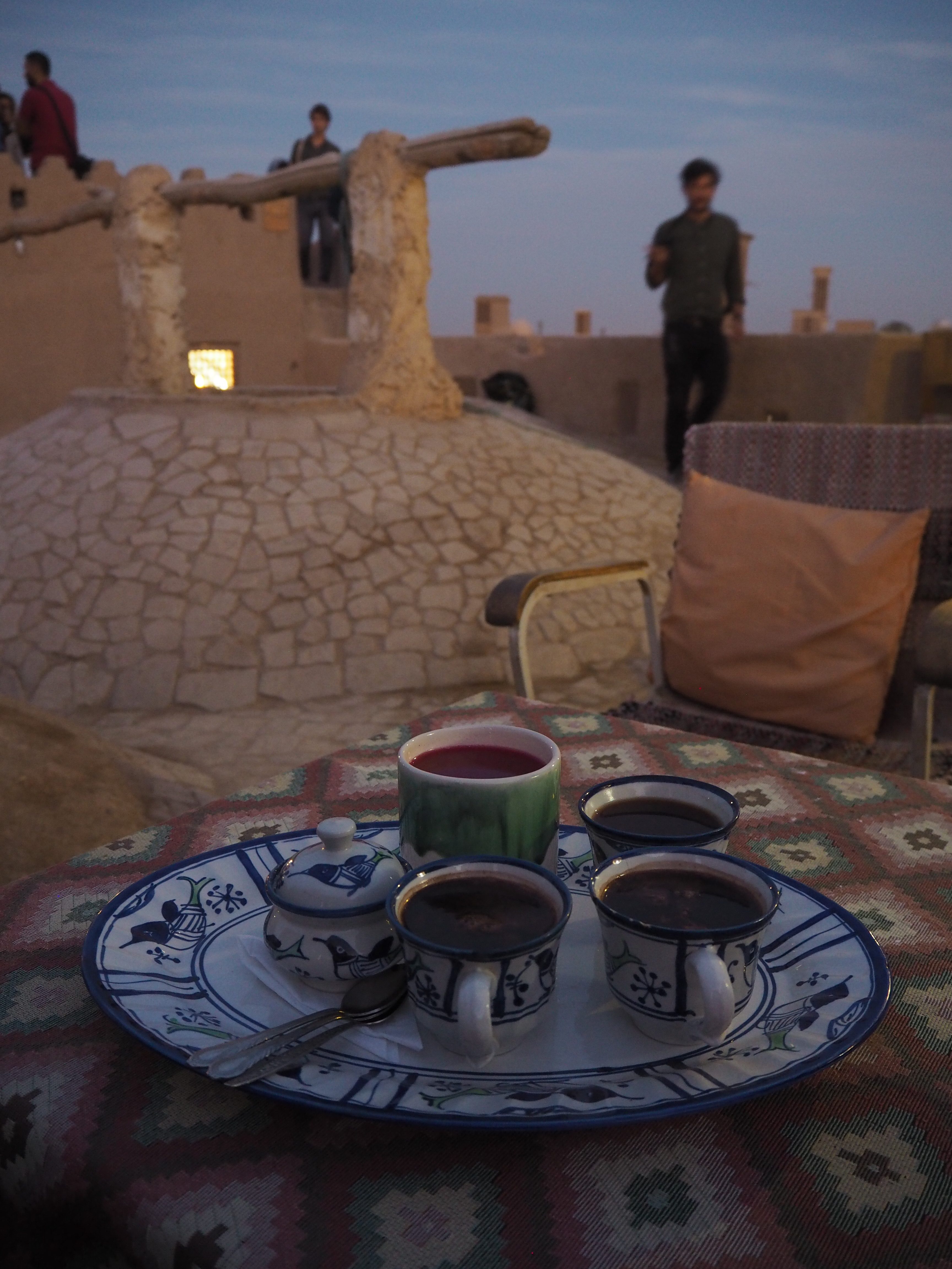 sunset rooftop coffees in Yazd